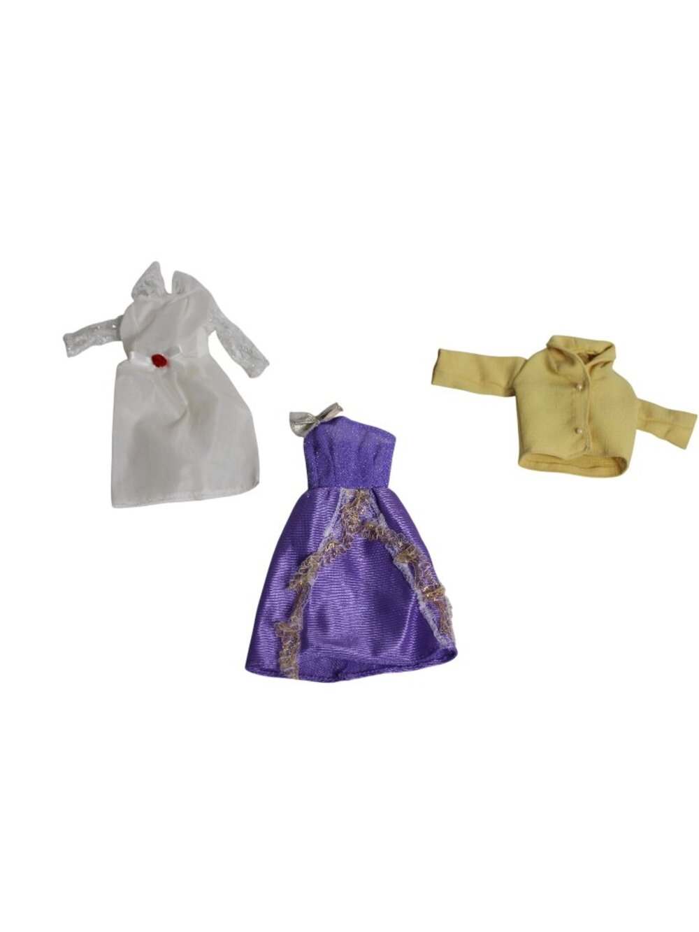 Vintage Various Barbie Doll Dresses and Yellow Coat